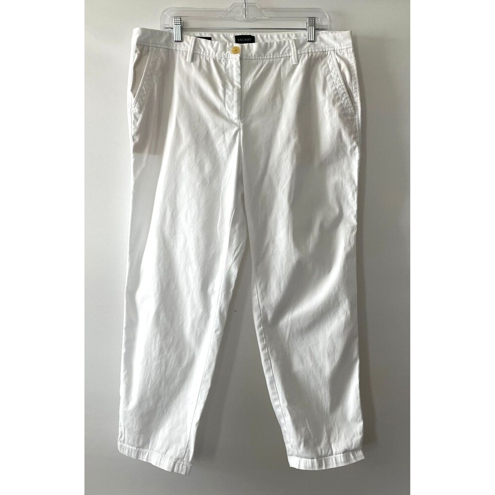 Talbots Relaxed Chino Pants Women’s 14P White Cotton Stretch Petite